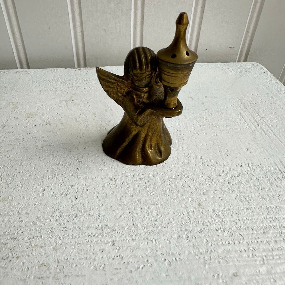 Vintage Brass Angel Figure Candle Snuffer 3” Tall - Picture 1 of 4